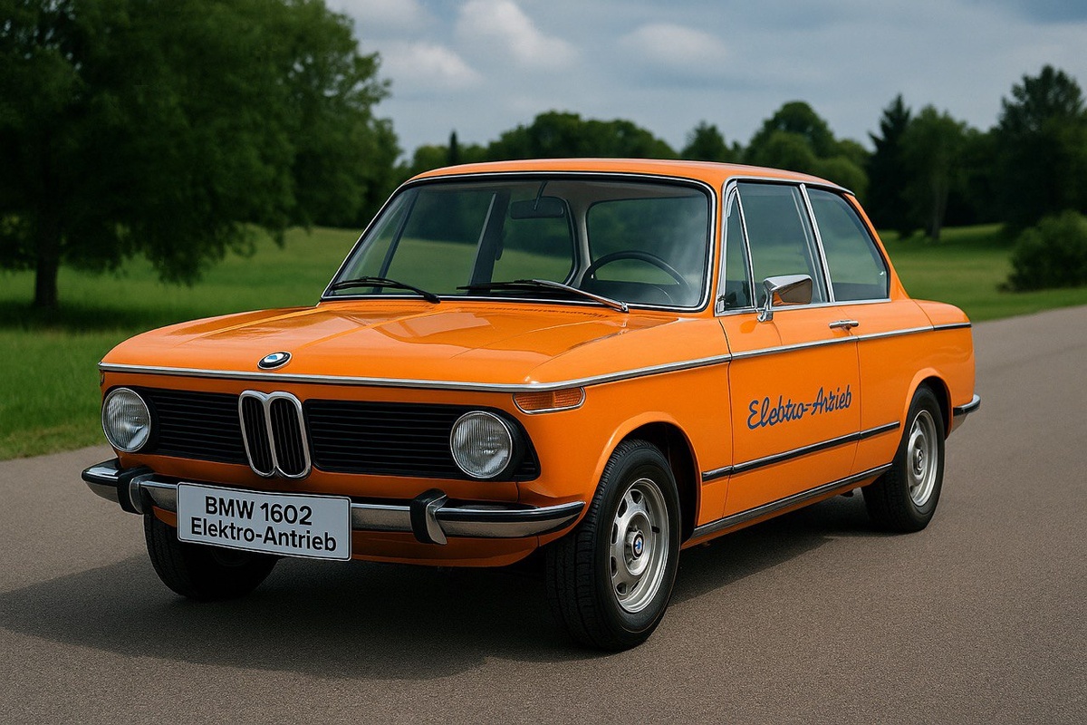BMW 1602e на открытой дороге. Источник: ИИ