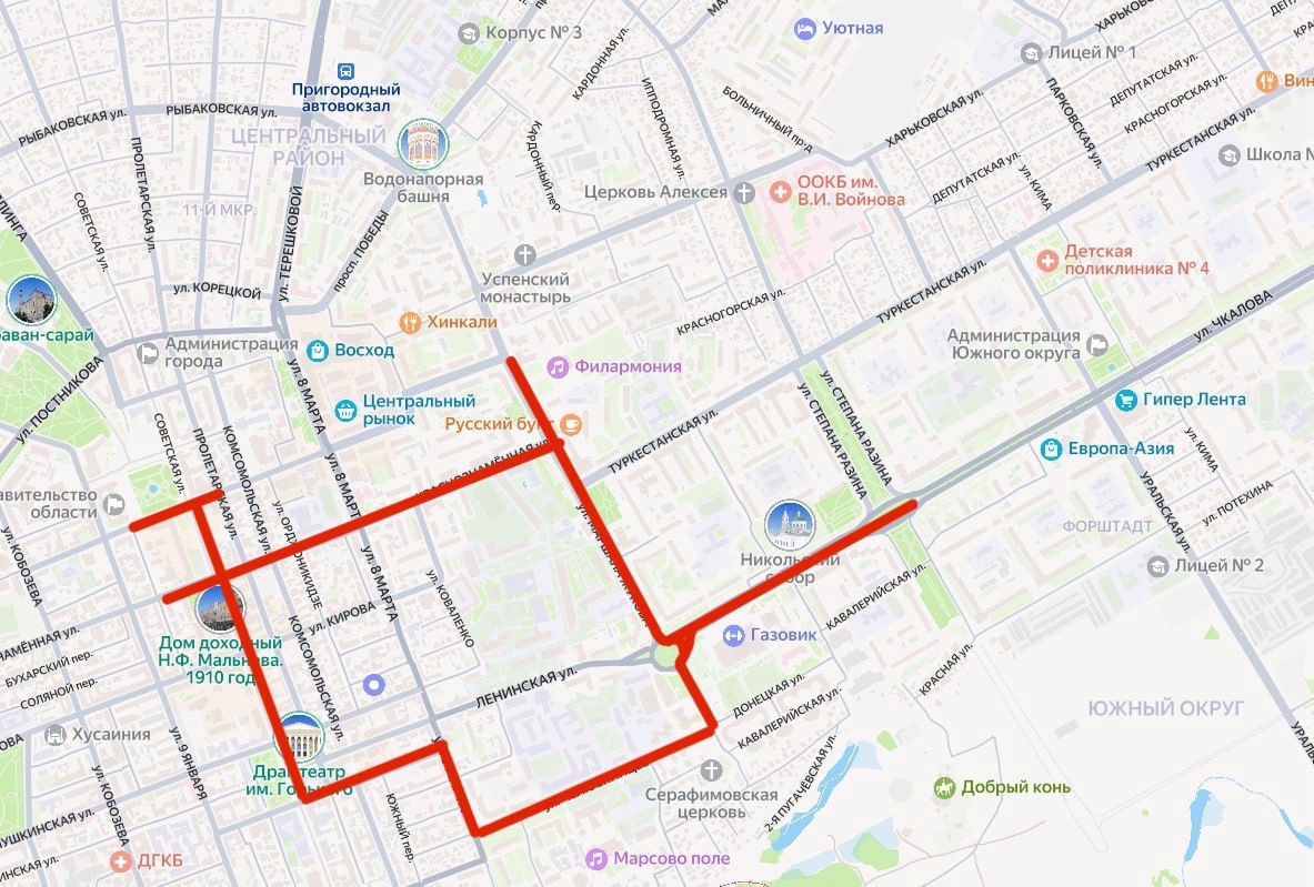    20 июня в Оренбурге ограничат движение на восьми улицах из-за Крестного хода