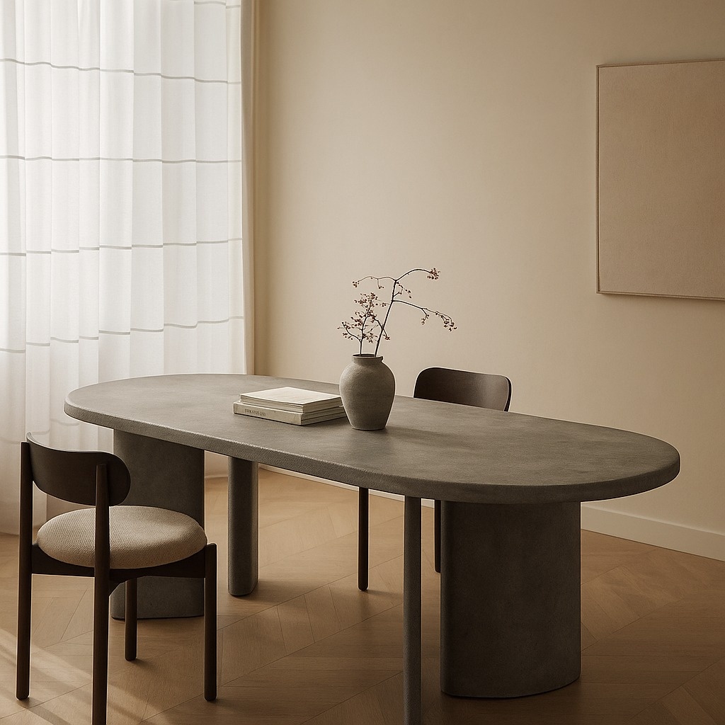 обеденный стол из бетона