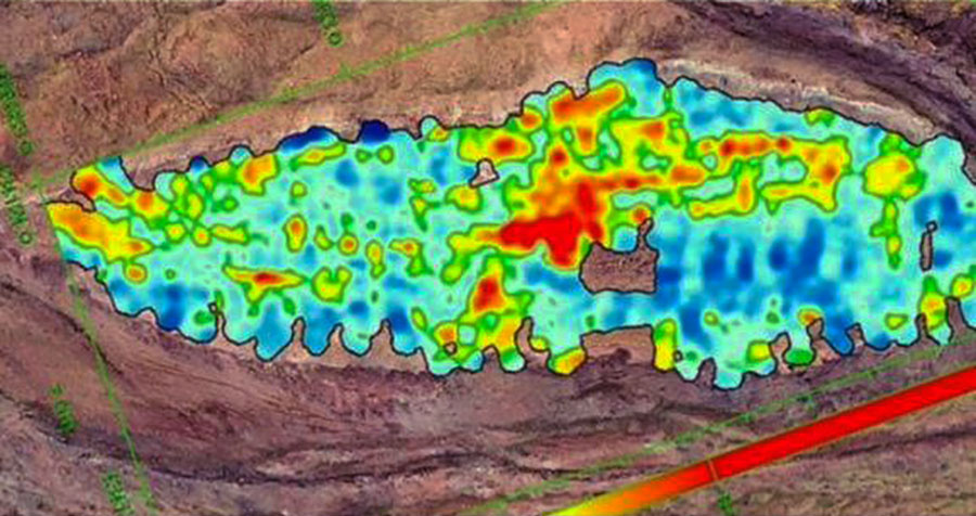 Сканирование местности показало три слоя с пустотами под землей. Это было походе на 3 палубы Ковчега Ноя.