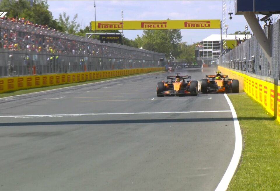    Столкновение пилотов McLaren в гонке Ф1 в Канаде. ВидеоF1