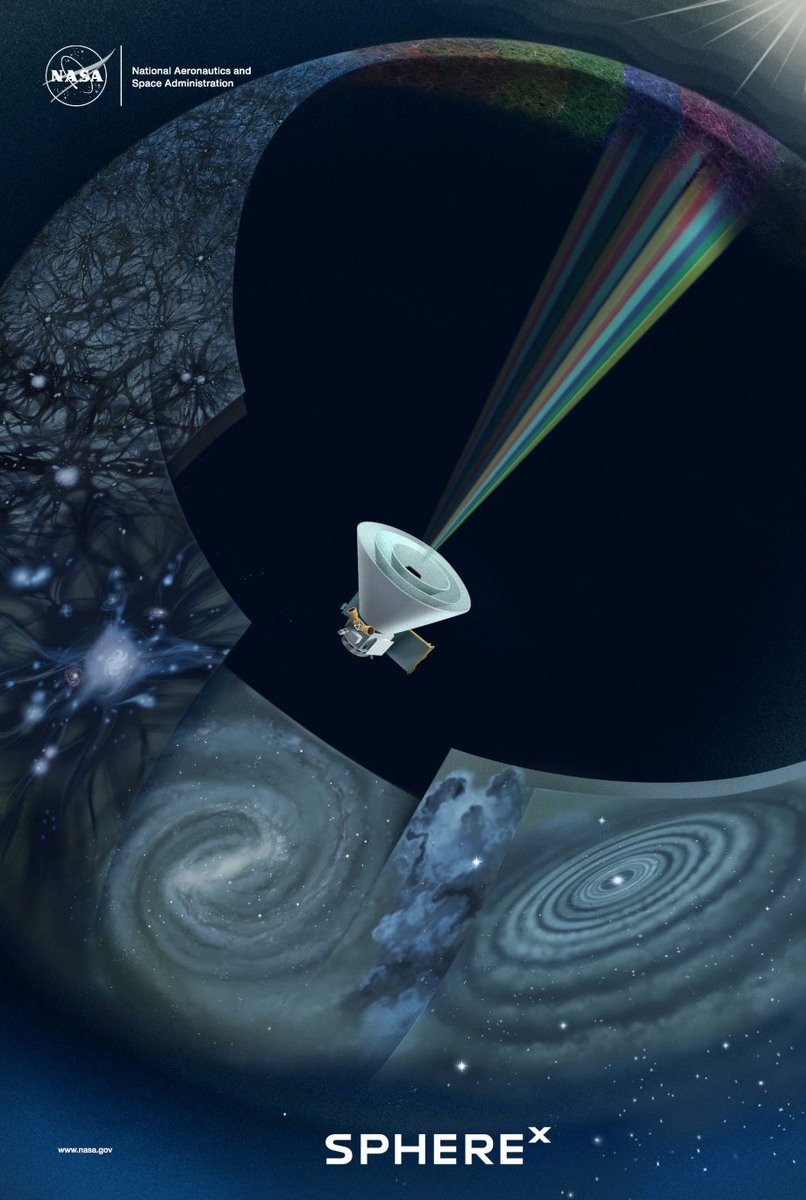 Постер NASA о телескопе SPHEREx.
