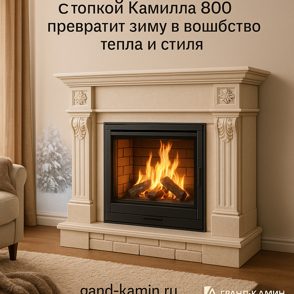    Уют вашего дома: как каминокомплект Эллада 800 с топкой Камилла 800 превратит зиму в волшебство тепла и стиля Kamin