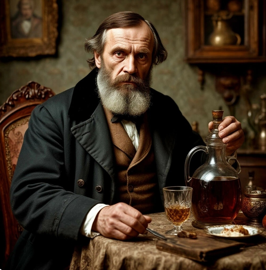 Федор Карамазов с вином - авторское видение героя.