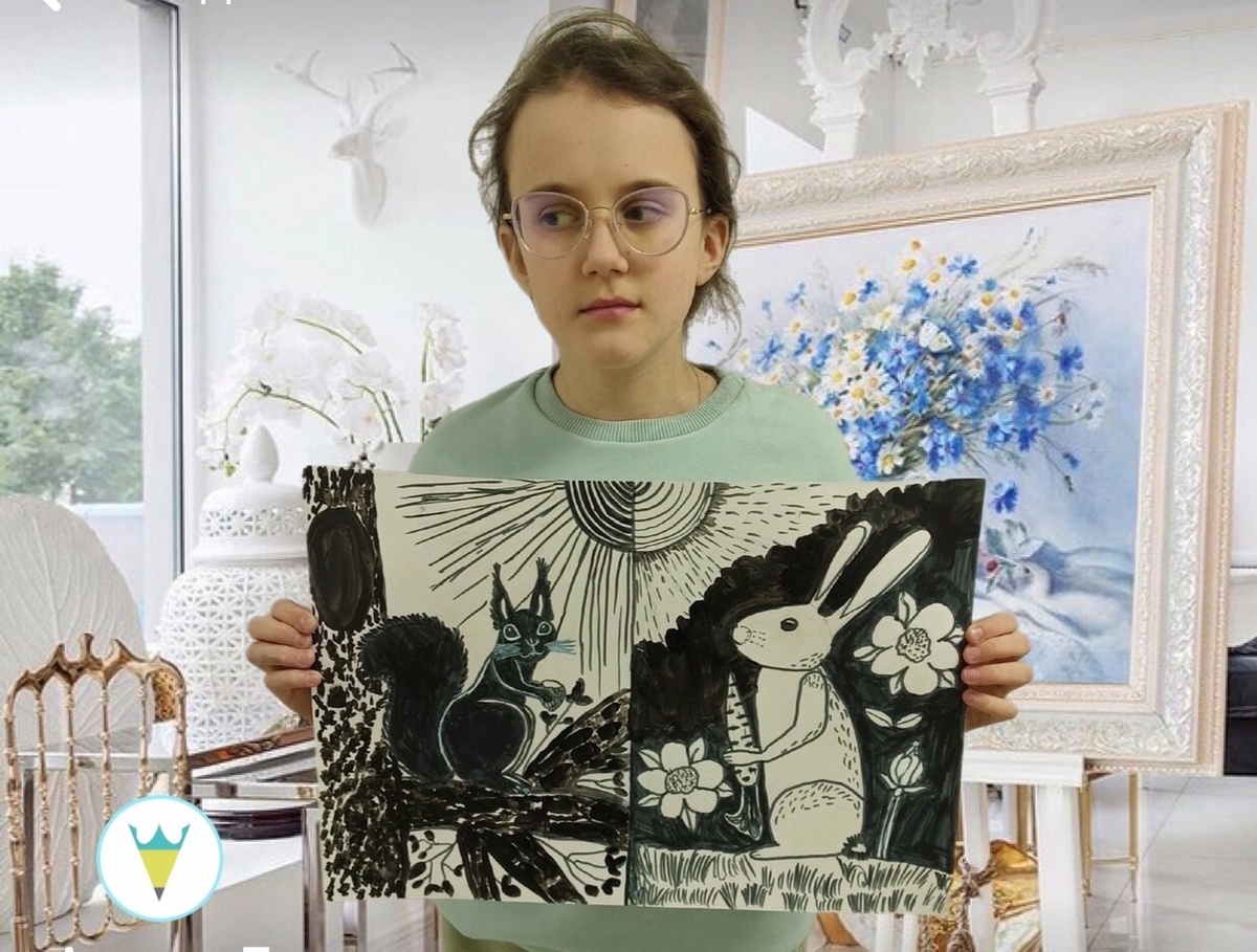 Стояла задача познакомить ребят с понятиями тональный контраст, силуэт и работа с планами.