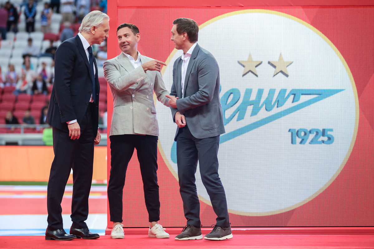    Президент РФС Александр Дюков, министр спорта РТ Владимир Леонов, президент РПЛ Александр Алаев / фото: Сергей Елагин, «БИЗНЕС Online»