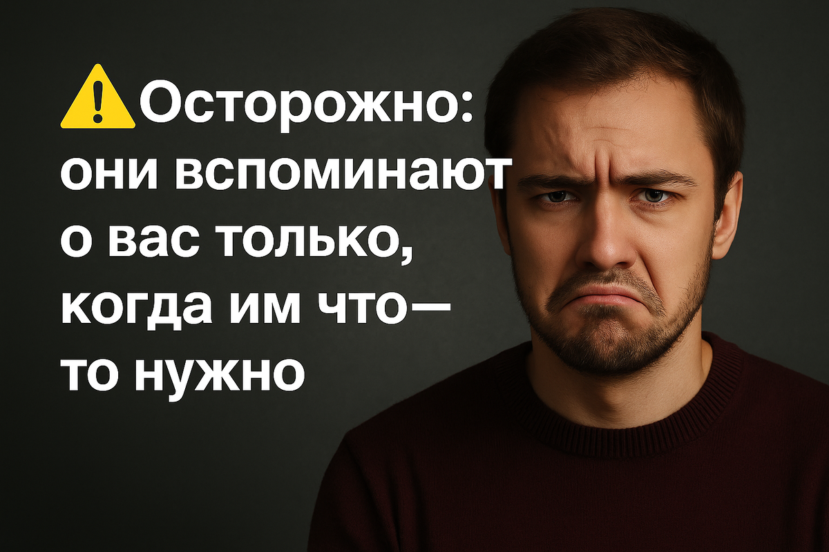 ⚠️ Осторожно: они вспоминают о вас только, когда им что-то нужно