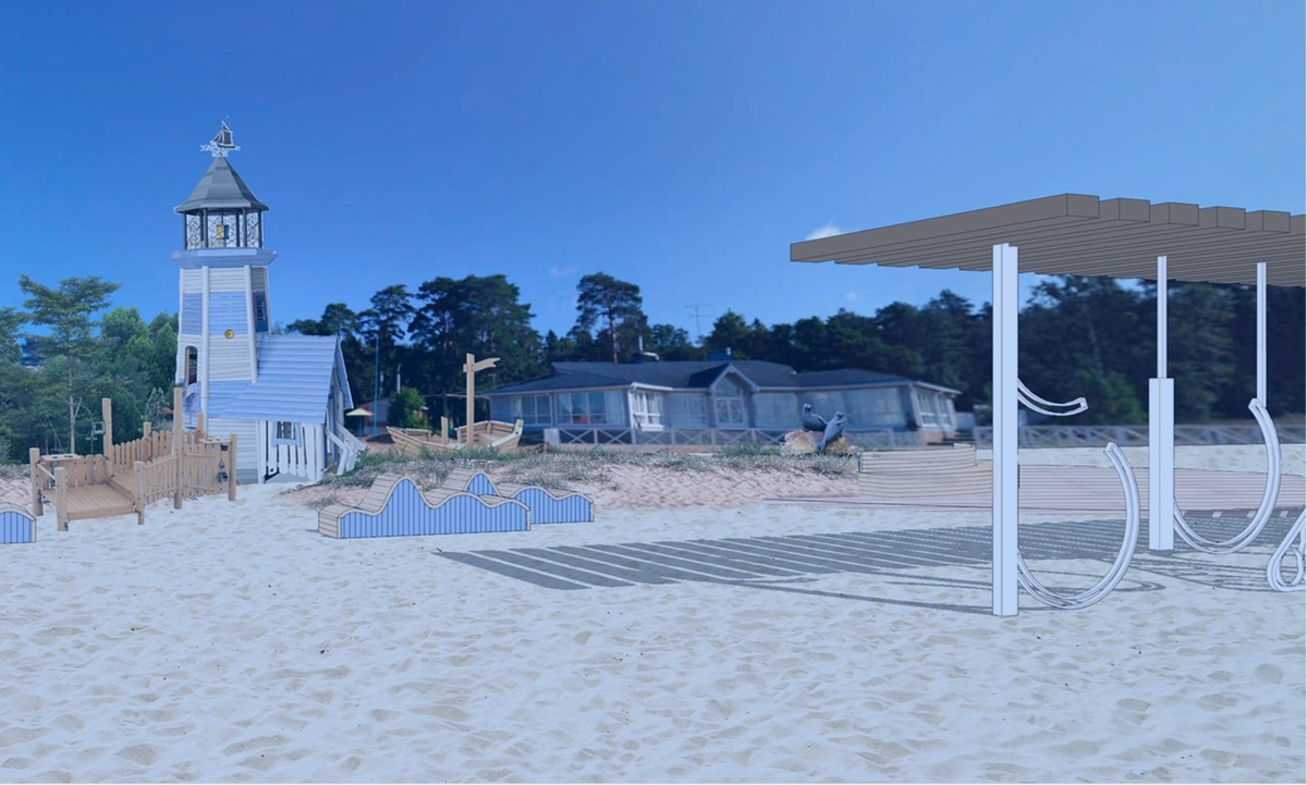 Визуализация благоустройства одного из пляжей. Источник: «Курортный берег» / vk
