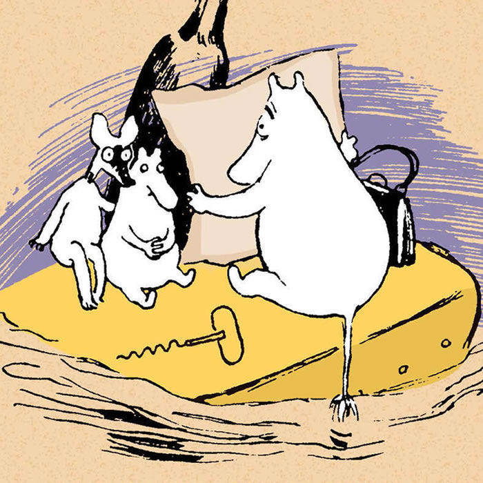 С чего всё началось: Снифф, Муми-тролль и Муми-мама ищут Муми-папу.