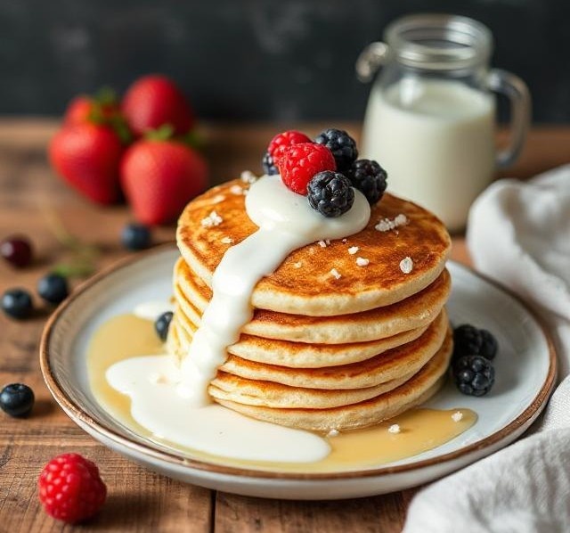 Ванильные панкейки на кефире 