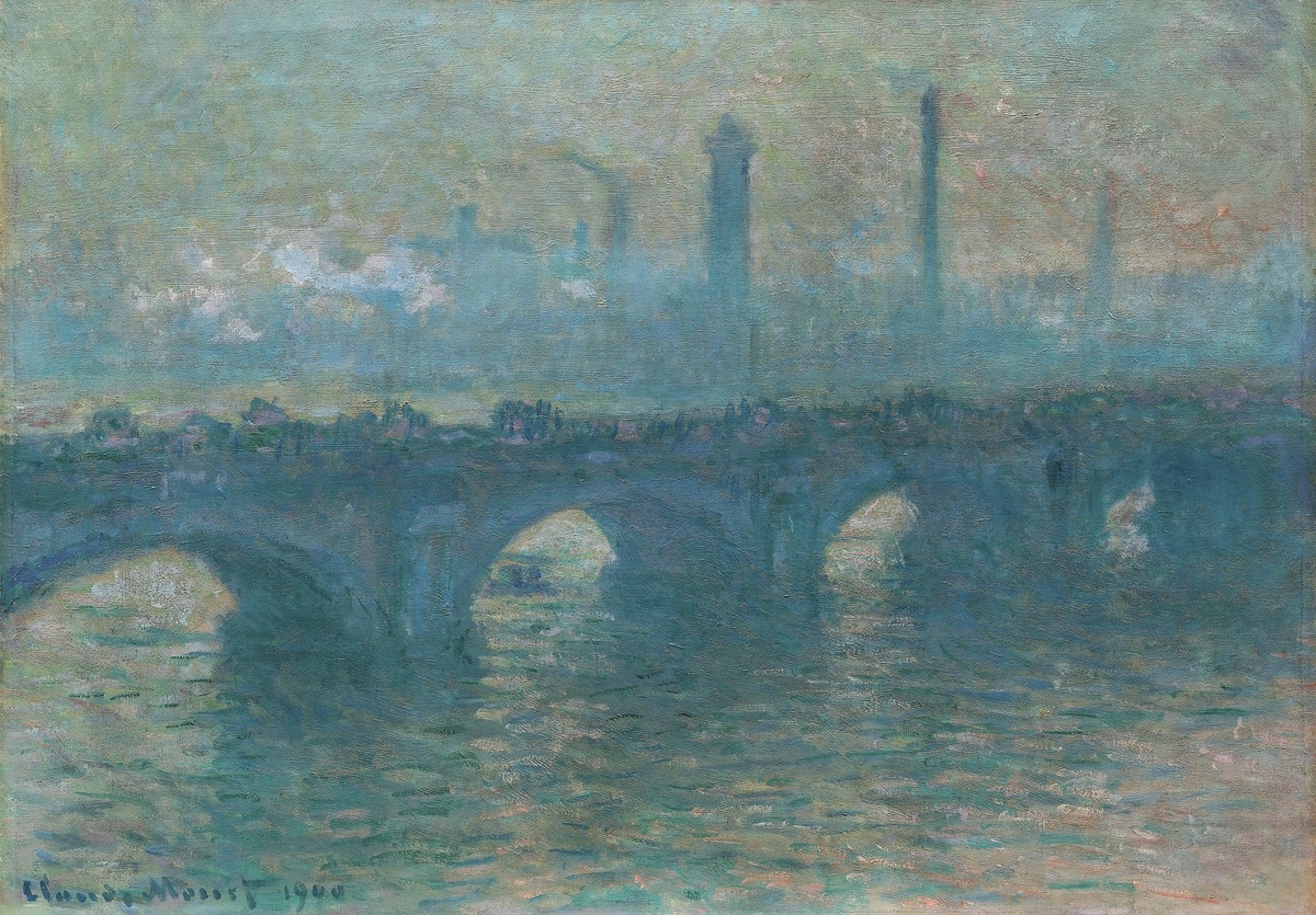 Waterloo Bridge, Gray Weather (1900) by Claude Monet. Original from the Art Institute of Chicago. Digitally enhanced by rawpixel.