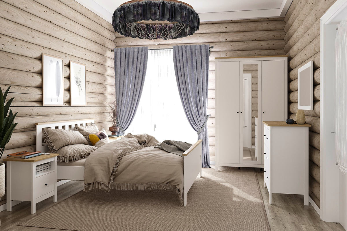 Размеры спальных мест в зависимости от модели двуспальной кровати: 140 х 200 и 160 x 200 сантиметров.