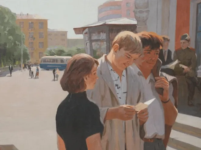 Геннадий Гаев. Студенты (фрагмент). 1963. Нижнетагильский музей изобразительных искусств, Нижний Тагил, Свердловская область