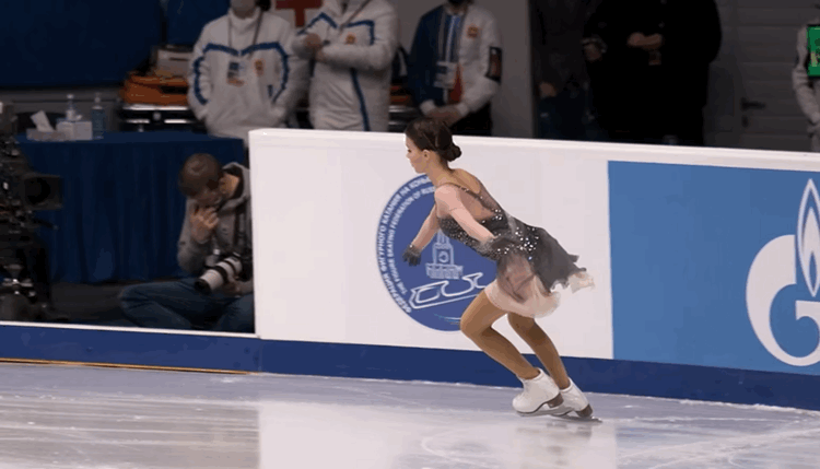 Четверной лутц - 16,26 балла. (Чемпионат России 2021 - произвольная программа).