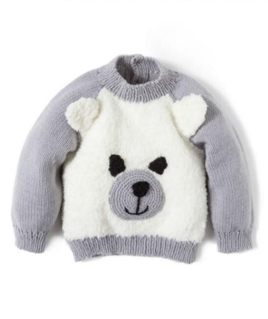 Детский джемпер в виде "Мишки" спицами