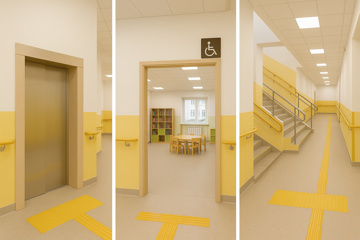 Программа доступной среды в образовательных учреждениях. Целью является адаптация школ и детских садов для детей с ограниченными возможностями здоровья (установка лифтов, пандусов, расширение дверных проемов и пр.)