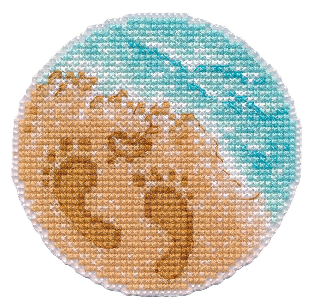 (8,7х8,5), Вышивается в 2 нити, 8 цветов, ПНК, Канва пластиковая , 14 .