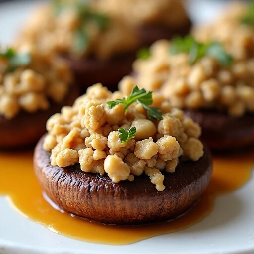 Фаршированные грибы с ореховой начинкой  