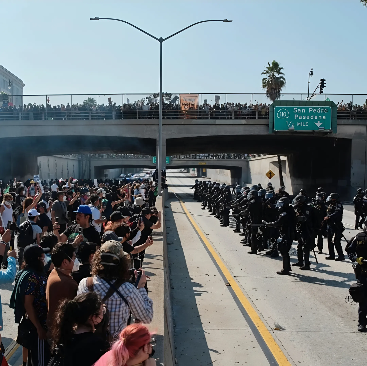 Первые дни протестов в Лос-Анджелесе
