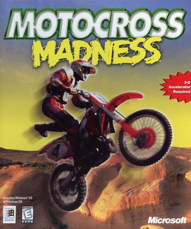 Обложка компьютерной игры Motocross Madness, официальная, зарубежная версия