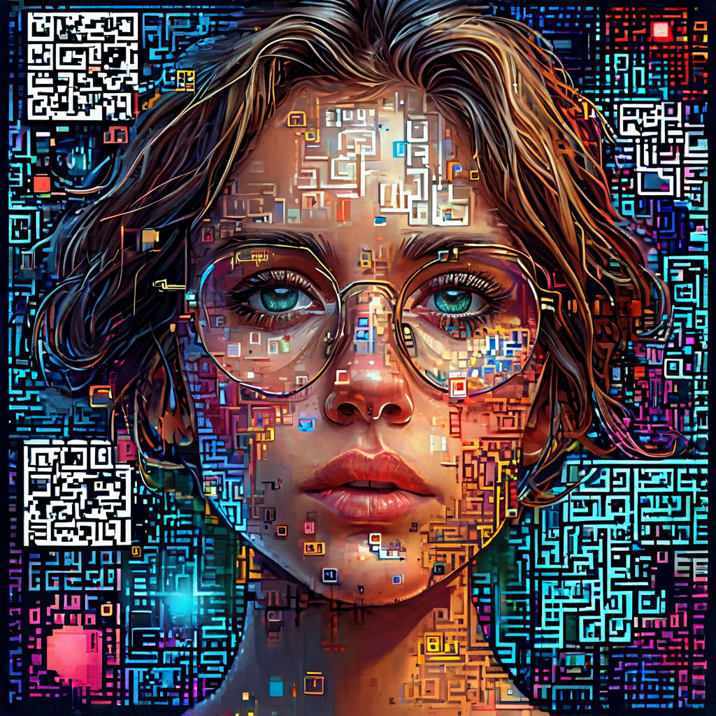 QR-код. Иллюстрация сгенерирована нейросетью