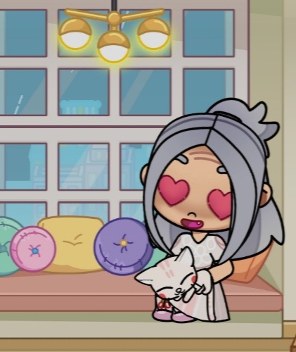 Была старая дама у которой жила очень милая кошка она мяукала и мурлыкала 