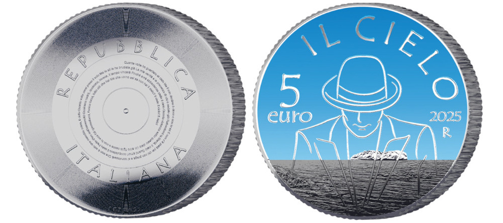    Памятная монета Италии 2025 года с Ренато Дзеро