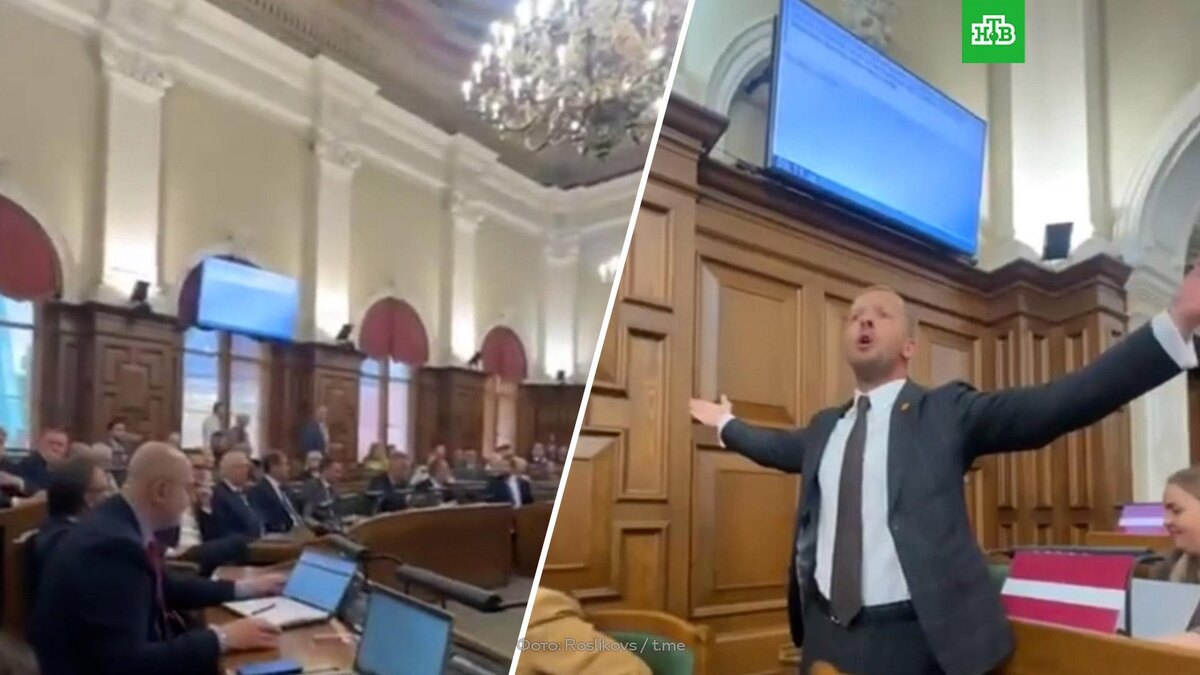    Лидера латвийской партии выгнали с заседания Сейма за русский язык