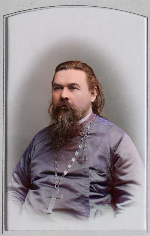 Полковой священник 12-го гренадерского Астраханского Императора Александра III полка отец Ливенцев Николай Павлович (19.2.1851 - не ранее марта 1915). Фото колоризованное. Источник: Государственный исторический музей. "Полковой священник о.Ливенцев Николай Павлович. Барбашов П.Н. 1900-е гг.". Из альбома «Альбом 12-го гренадерского Астраханского Его Величества полка. Том II». Ссылка: https://catalog.shm.ru/entity/OBJECT/5774131?page=15&query=12-й%20гренадерский%20Астраханский%20полк&index=736 Период службы:
С мая 1893 по март 1903 года — священник при церкви Казанской иконы Божией Матери 12-го гренадерского полка. Это под вопросом. Так как по другим сведениям полковым священником стал с 1903 года.
С марта 1903 по декабрь 1905 года — благочинный 3-й гренадерской дивизии.
Награды:
Серебряная медаль «В память царствования Императора Александра III» (1896).
Право ношения наперсного креста (1900). Место рождения:
Калужская губ., Мещовский уезд, Серебрянская волость, с. Изъялово
Дата смерти: не ранее марта 1915 г. Источник: Интернет-проект «Духовенство Русской Православной Церкви в XX веке». Ссылка: https://pravoslavnoe-duhovenstvo.ru/person/19274/

