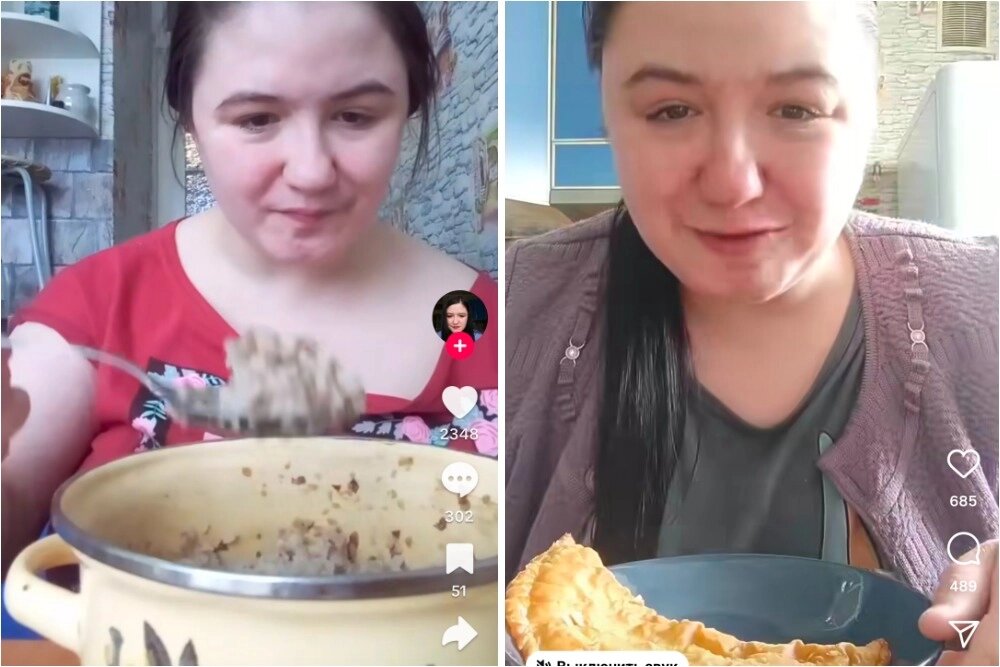    Девушка стала известна благодаря своим веселым роликам в жанре мукбанг – это когда автор ест на камеру огромные порции еды. Фото: Коллаж АиФ