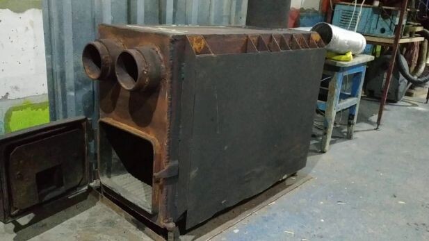 Пример печи длительного горения с воздушным теплообменником