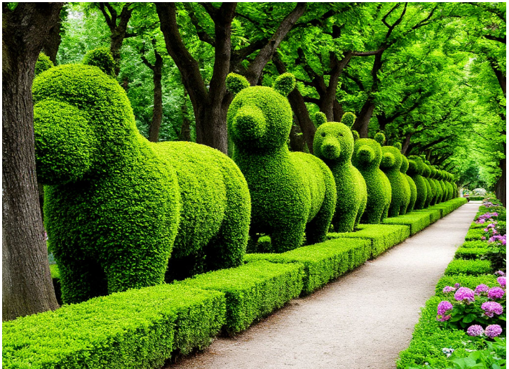 Вот так Шедеврум увидел убранство внутреннего двора моих героев :) Какая-то бесконечная перспектива ...