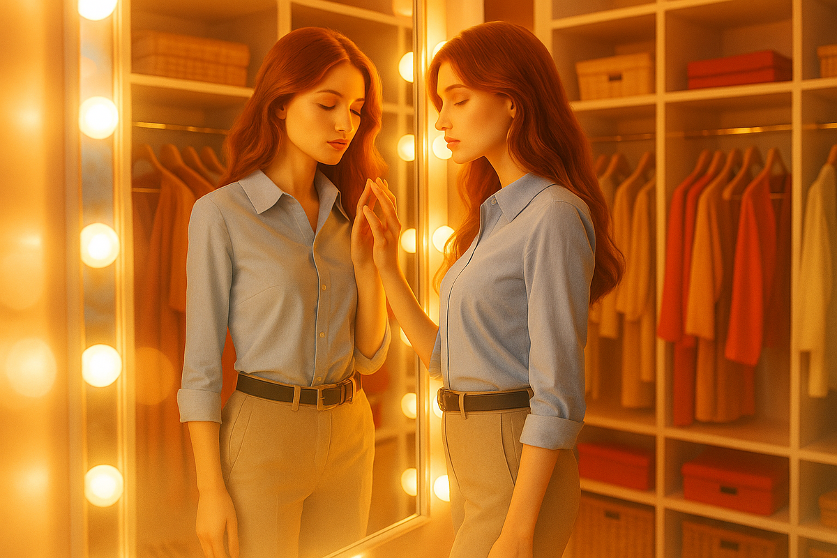 А вот я попросила нейросеть переодеть модель для работы. Так можно весь вечер изголяться, но как же это красиво! 