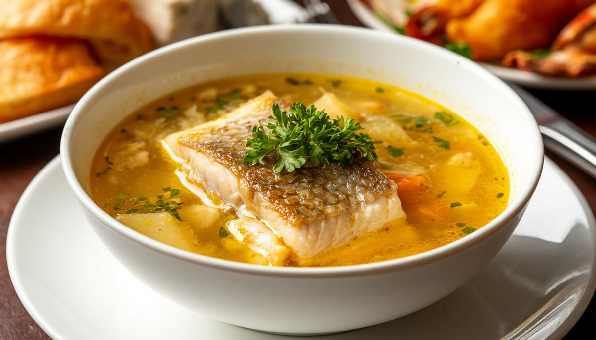 Русская уха из судака