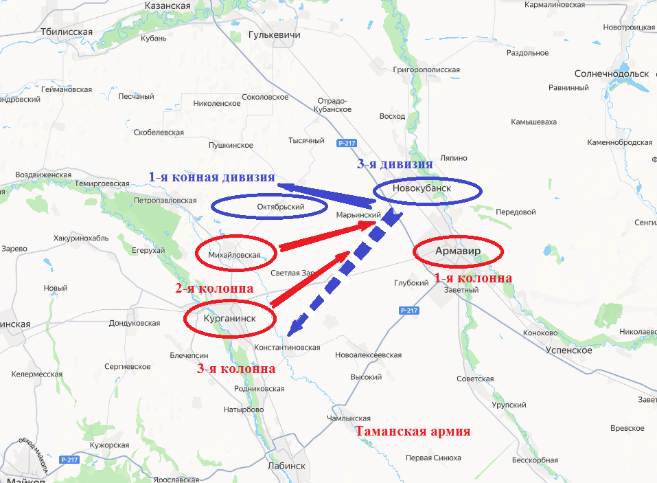Маневрирование 30.09.1918г. Схема автора