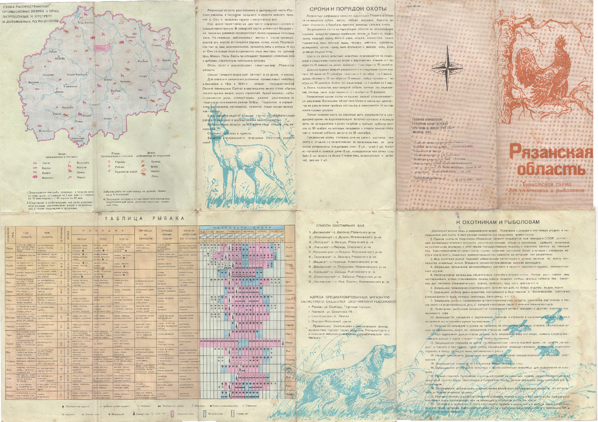 Правила охоты и рыбалки в Рязанской области (1983)