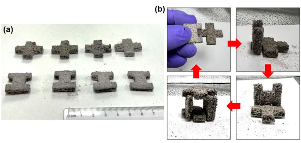 Строительные блоки из аналога лунного реголита, выполненные лазерным спеканием. Фото: Cole McCallum