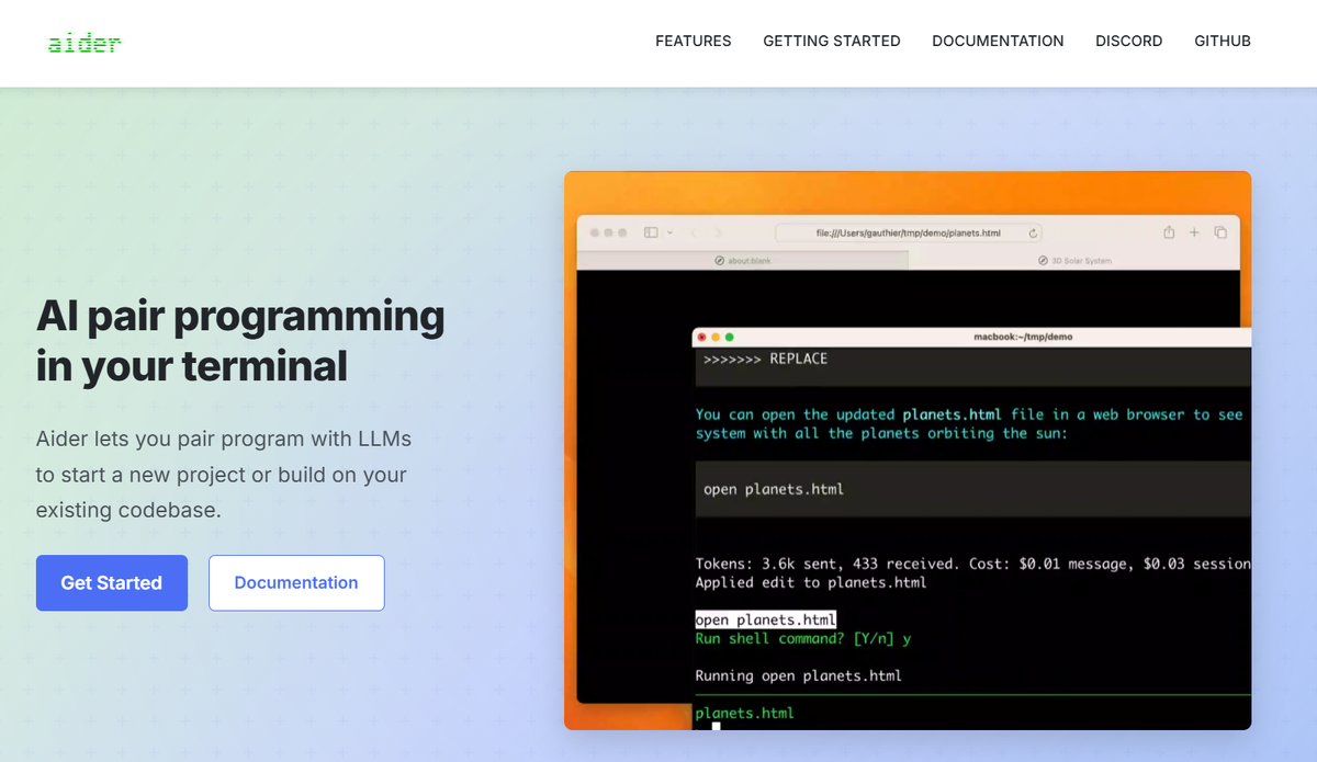 Официальный сайт Aider