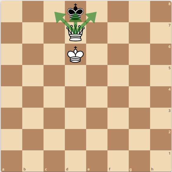 Ферзь под защитой белого короля ставит мат