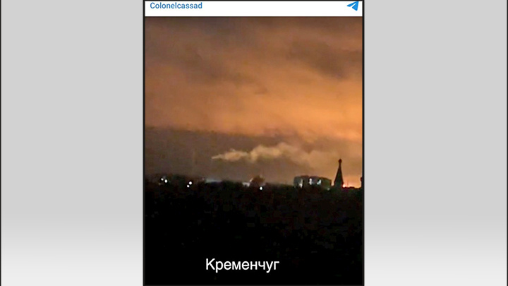    Русские ракеты поразили вражеские цели в Кременчуге//Скриншот страницы с ТГ-канала Colonelcassad