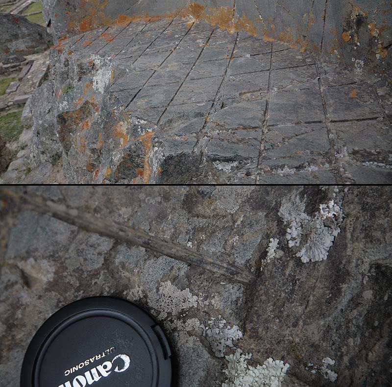 Пропилы на площадке на скале в Ольянтайтамбо