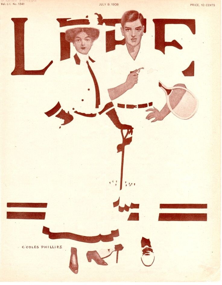 2. 1908. Clarence Coles Phillips (1880–1927). Стиль рисования возник из-за ... необходимости экономить краску при печати.