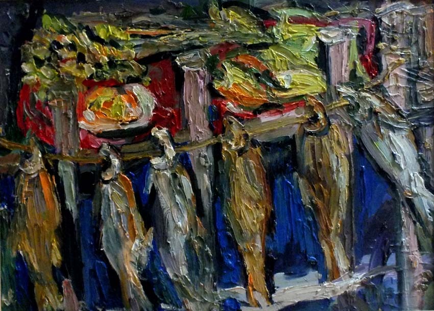 Маргацкая А "На солнце" хм 2011 г галерея ведерникова Алматы март 2013 г
