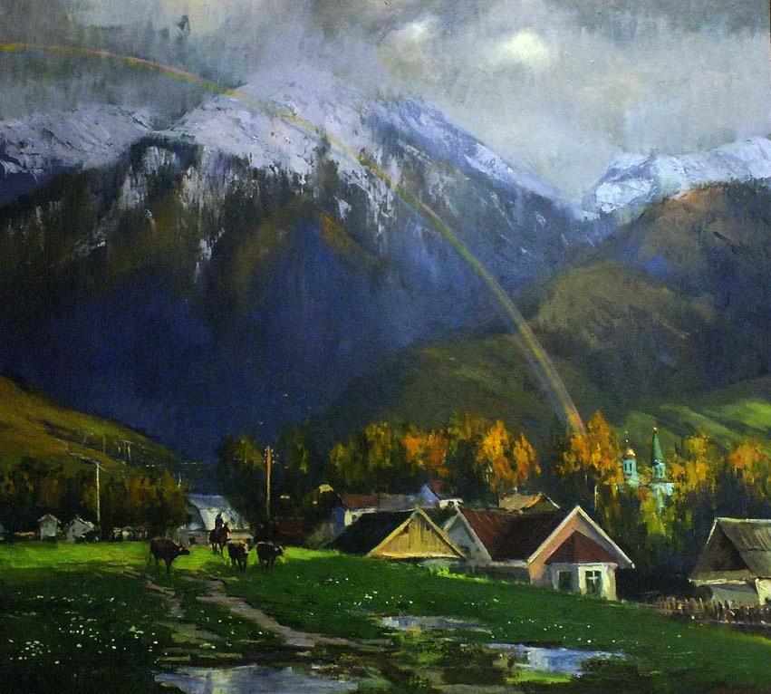 Ведерников М "Радуга" хм  галерея ведерникова Алматы март 2013 г