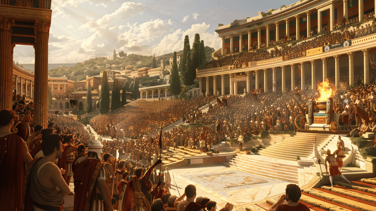 Жара, тысячи зрителей, олимпийское пламя, а кругом запах свежей смолы и виноградных лоз…