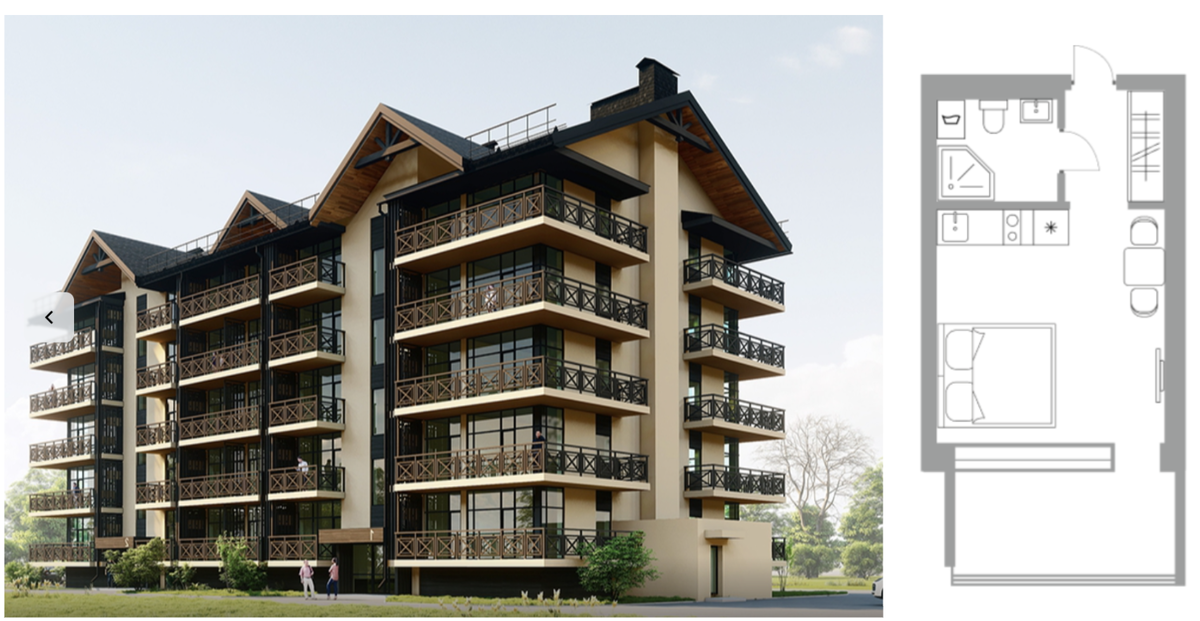 Пример строящихся апартаментов на продажу, фото с официального сайта Солнечной Долины.