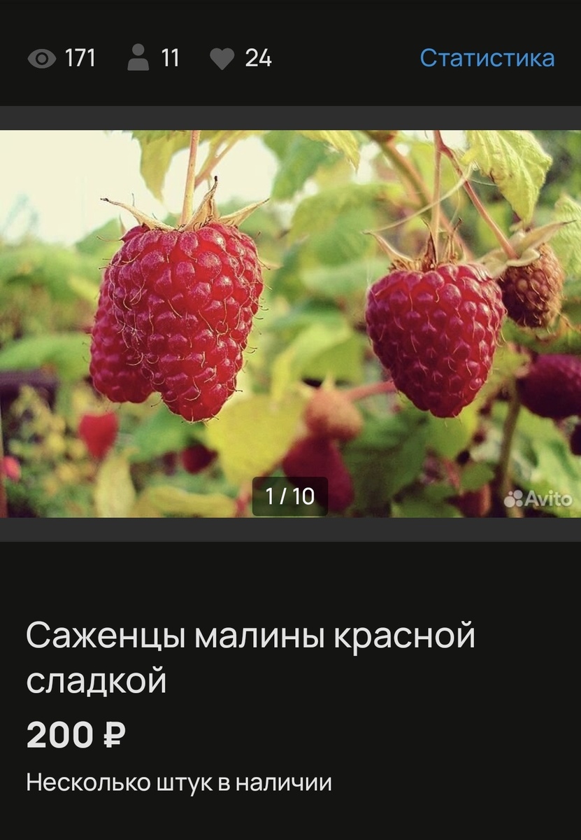 Объявление с малиной 