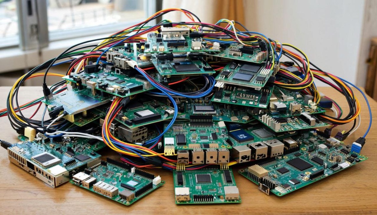 Типичная куча одноплатных ПК неизвестного назначения.