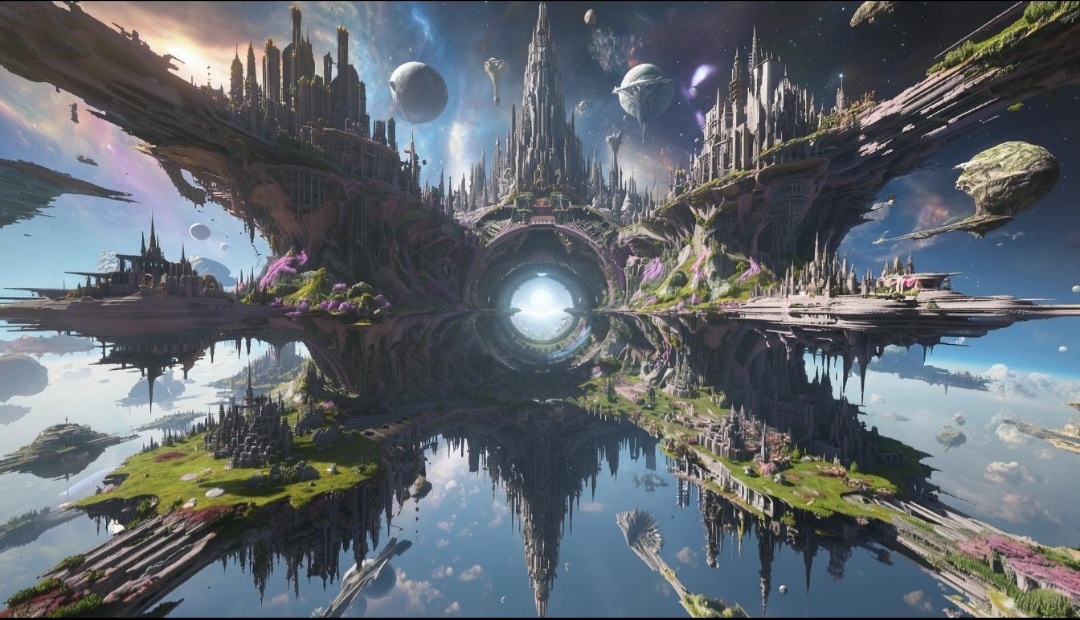 Пересечение сказочных миров. Картинка создана Нейросетью