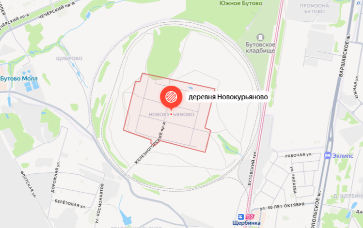 Деревня Новокурьяново на карте